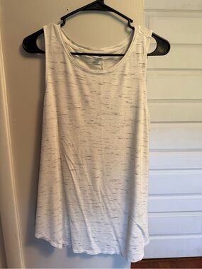 Old Navy White Heathered Scoop Neck Tank Top Luxe M